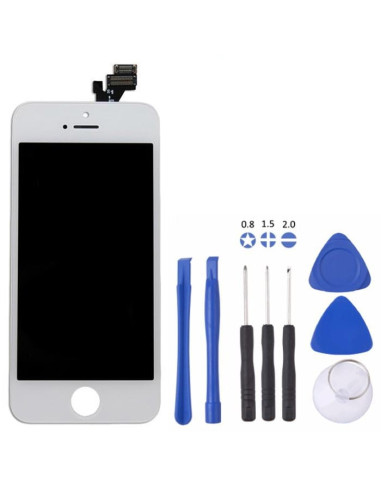 Touch LCD Glass iPhone 5 Blanco Igual que OEM y kit de desmontaje
