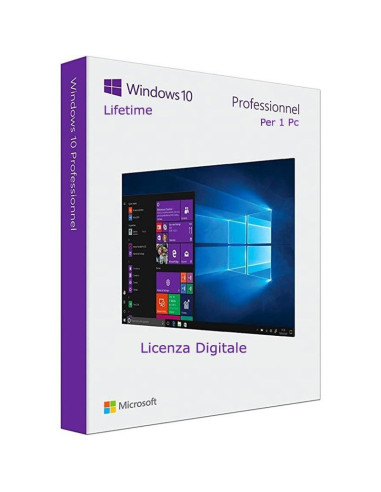 Windows Microsoft 10 Pro 32/64 Bit Licenza Digitale 1 Pc Multilingua ITA