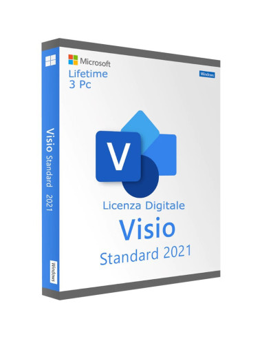 Licencia digital estándar de Microsoft Visio 2021 de 32/64 bits para 3 PC multilingües